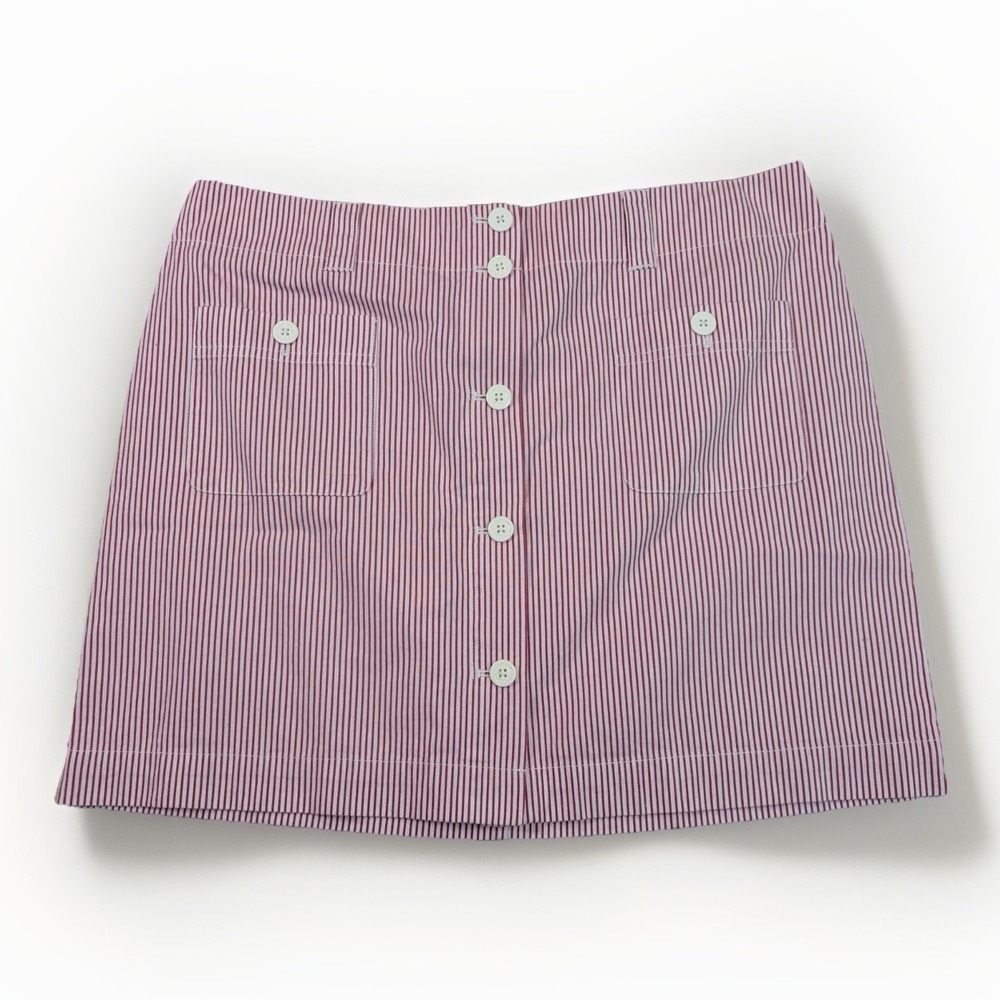 Vineyard Vines Cotton by Shep & Ian Red/white Stripe mini Skirt Size 14 Nautical